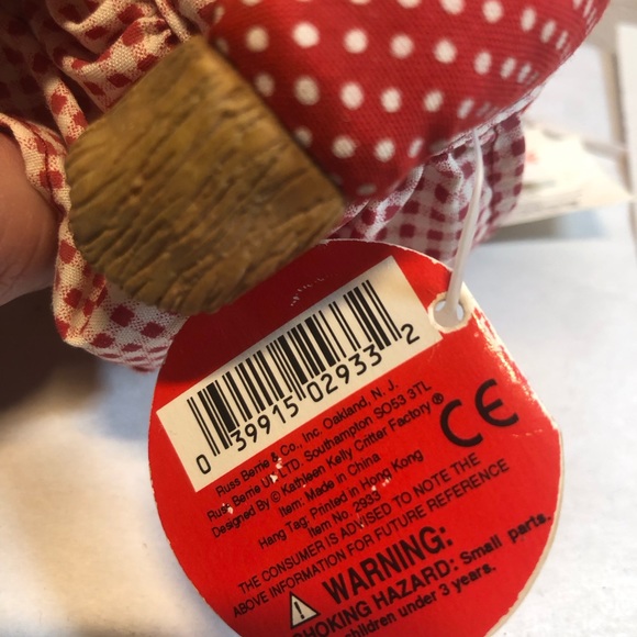 Vintage Russ Christmas Country Folks Knittens Bear 5" Plush New Original Tag - Picture 8 of 13
